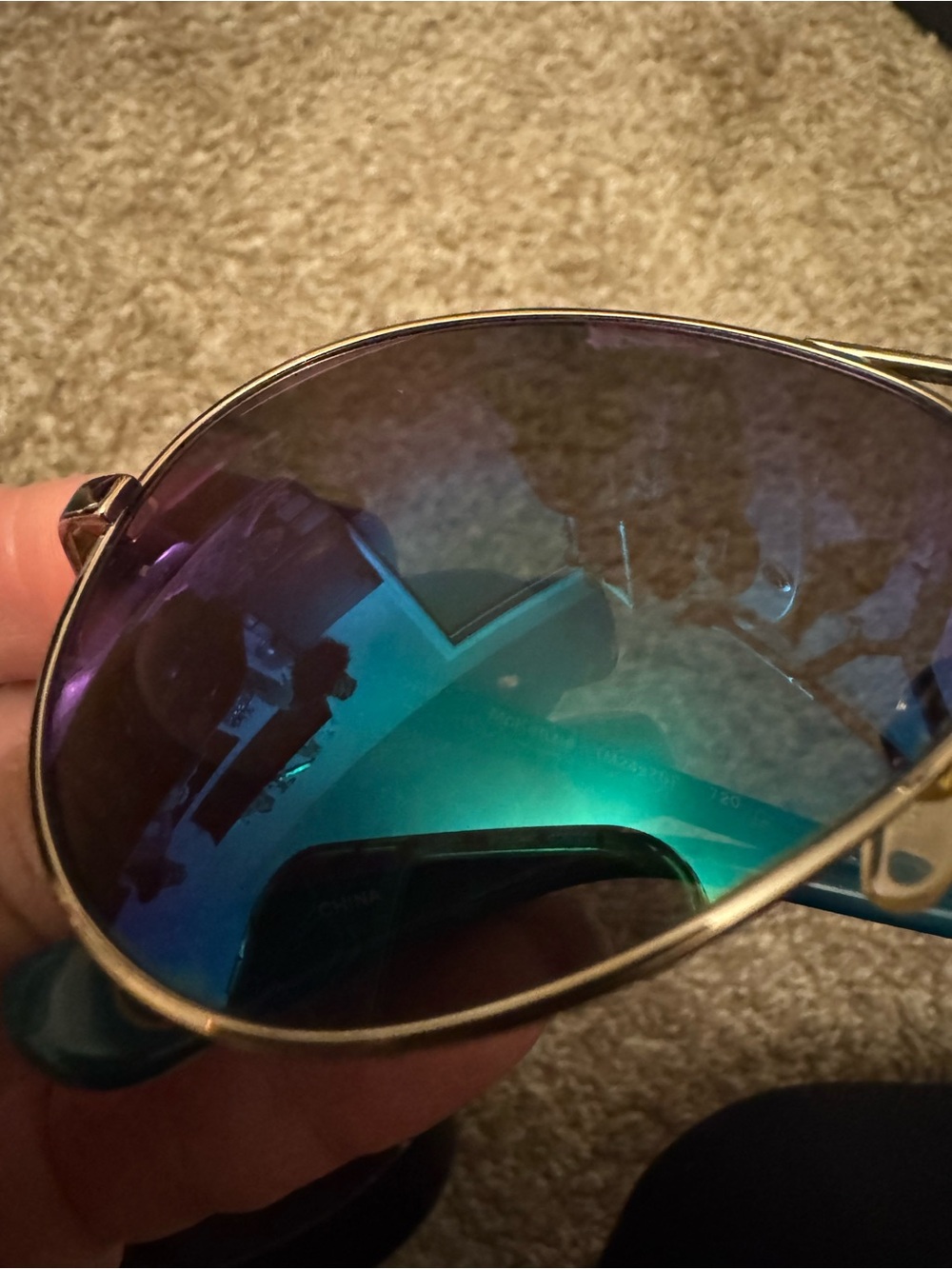 Michael Kors Aviator Sunglasses w/ Blue-Green mirrored lenses - Picture 4 of 4